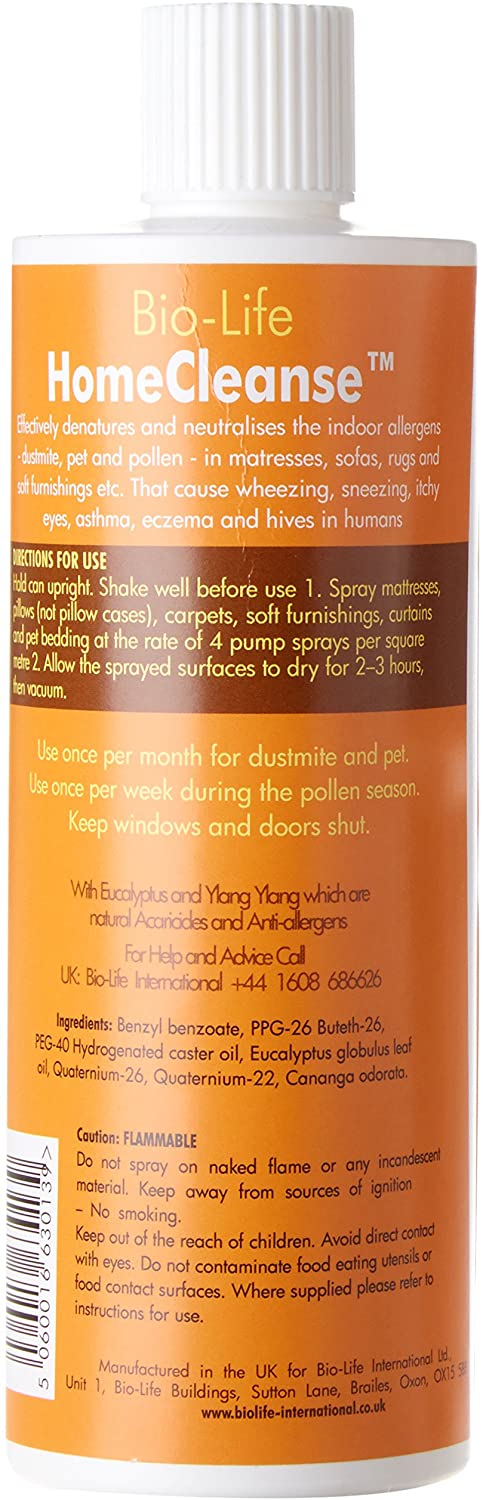 Bio-Life International HomeCleanse Anti-allergen spray for dust mite pet, pollen and mould allergens, 350ml - Image 2