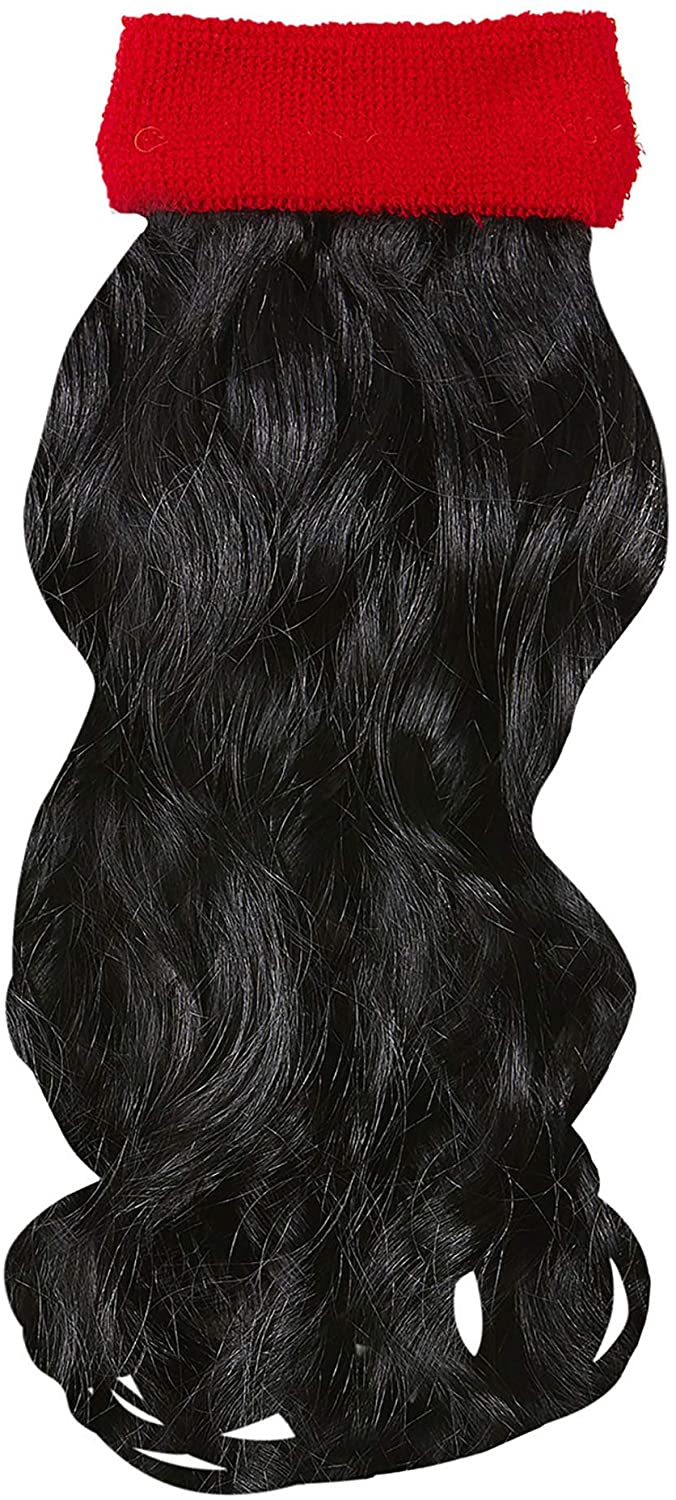 WIDMANN 05836 Headband Curly Hair, Black, Noir