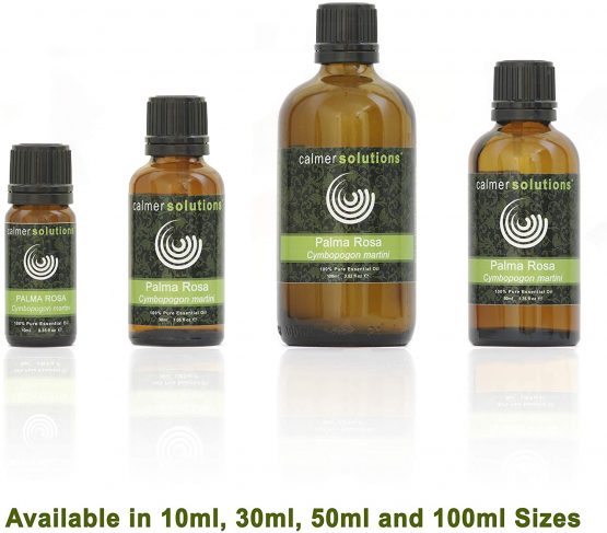 Calmer Solutions Palmarosa 100% Pure Essential Aromatherapy Oil 30ml - Image 3