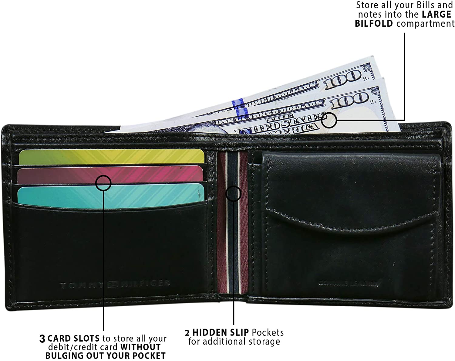 tommy hilfiger men's stockon coin passcase