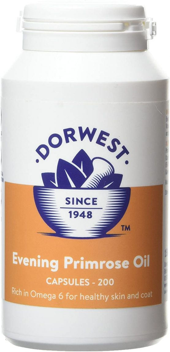 Dorwest Herbs Evening Primrose Oil Capsules for Dogs and Cats 200 Capsules