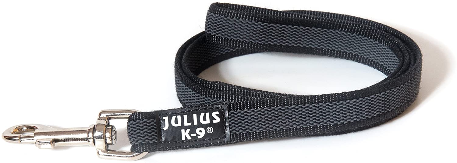 Color & Gray Super-Grip Leash with Handle, 20 mm x 1,2 m, Black-Gray