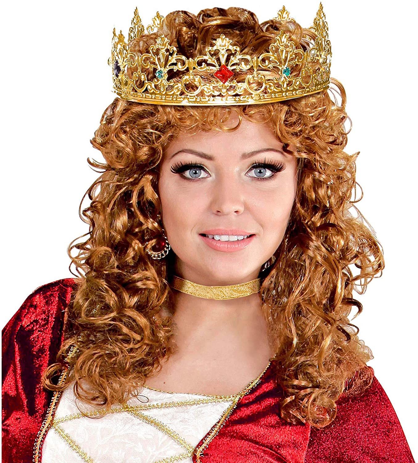 Widmann 09561 - Royal Crown with Gemstones, Jewellery, Headpiece, King, Carnival, Theme Party, Gold - Image 4