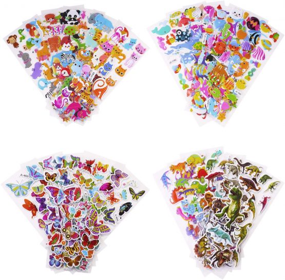 Meafeng Animal Puffy Stickers for Kids 52 Sheets 3D Stickers Pack for Children Over 1100 Stickers for Boys Girls and Toddler, Included Animals Butterfly Dinosaur Ocean Life - Image 2