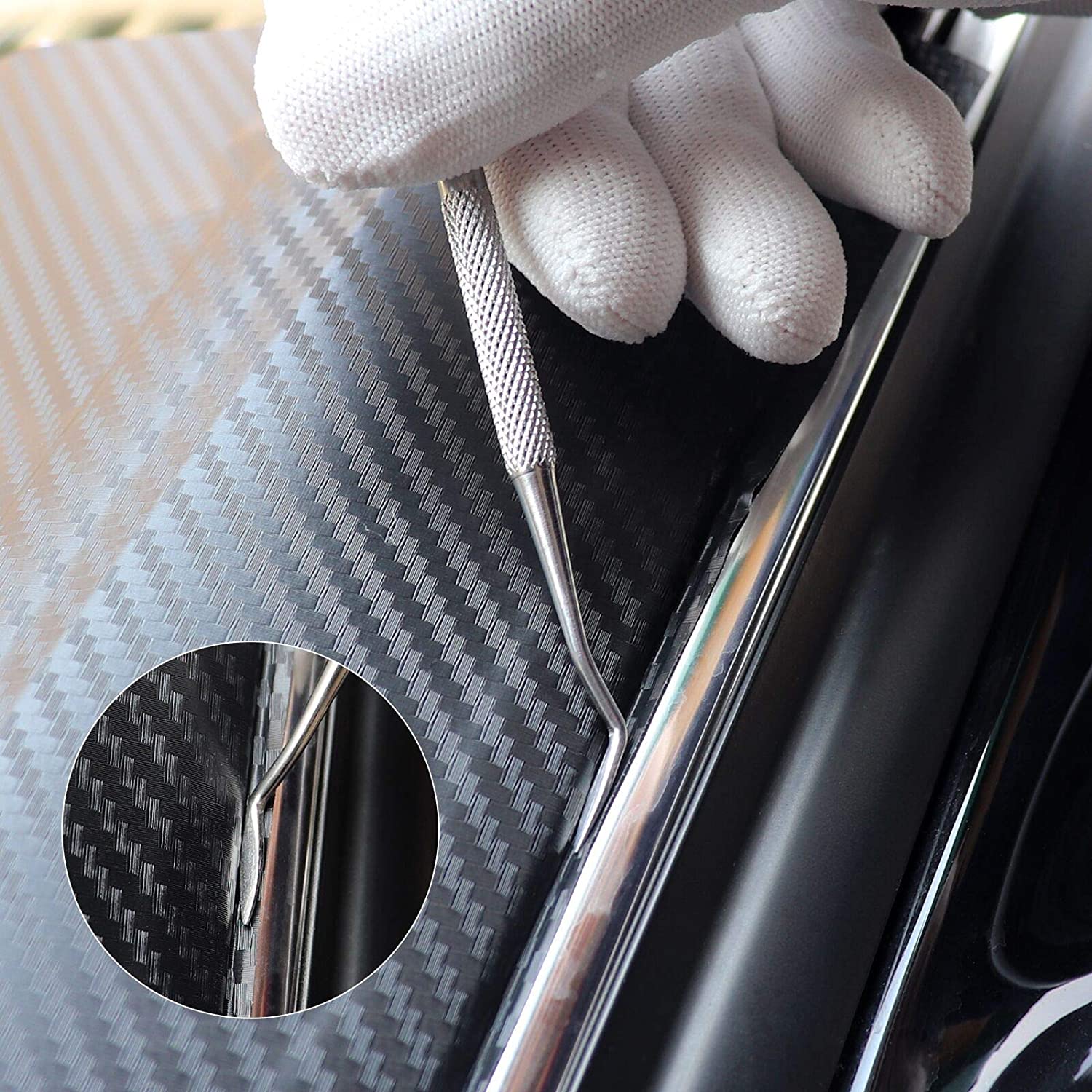Winjun Mini Magnet Squeegee with Flexible Microfiber Felt Edge Curves Slot Tool Set for Car Window Tint Film Vinyl Wrap Application Tool Kit - Image 2