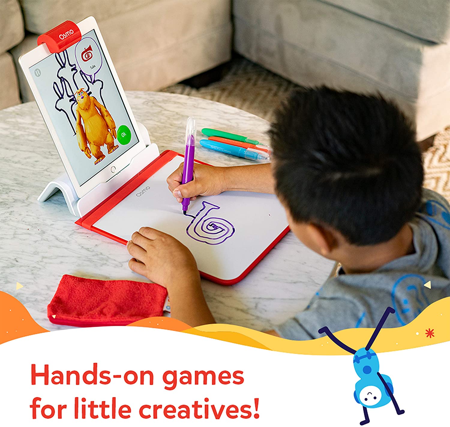 Osmo - Creative Starter Kit for iPad - 3 Educational Learning Games - Ages 5-10 - Drawing, Problem Solving and Early Physics - (Osmo - Base Included) - Image 4