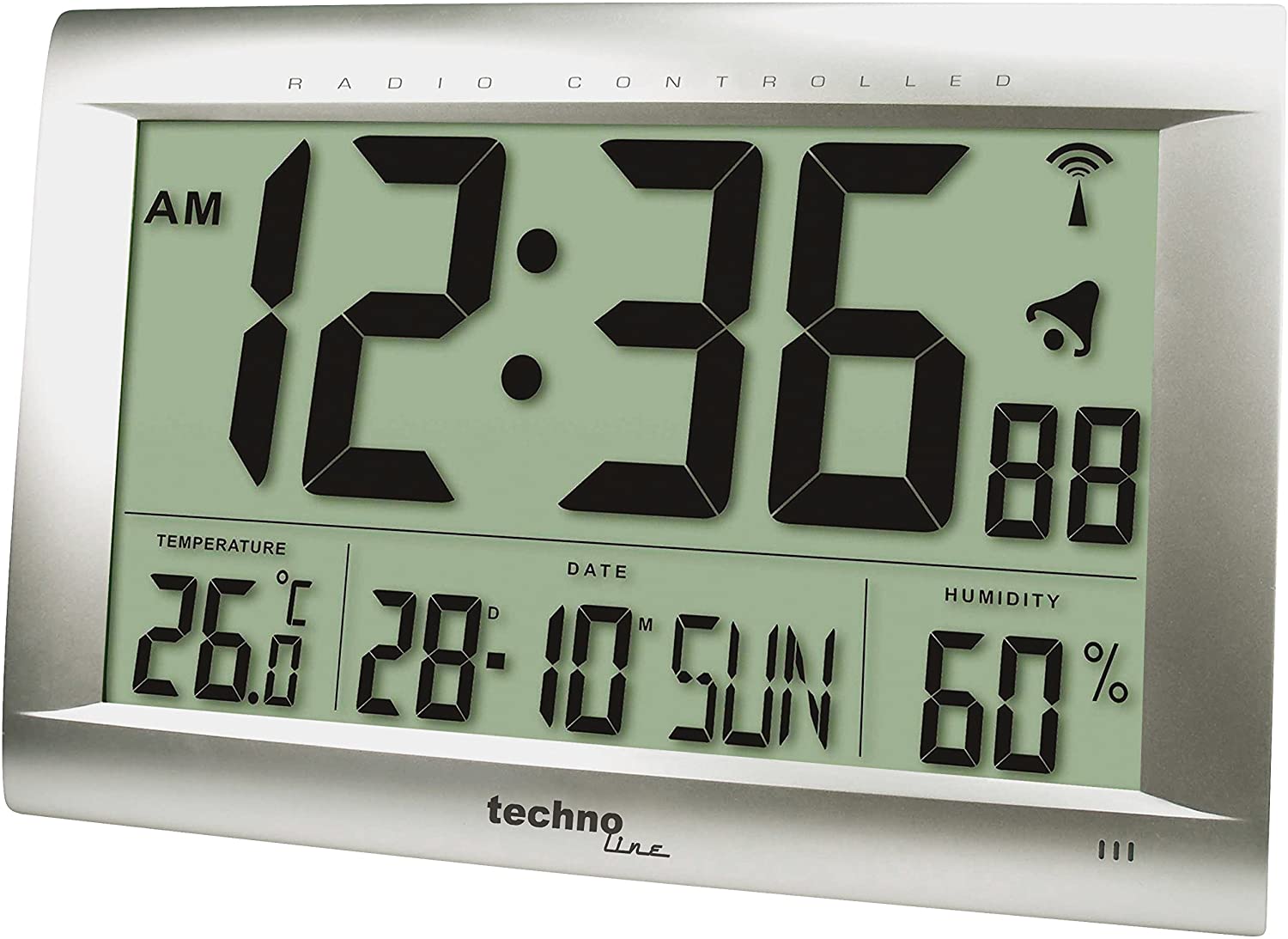 Technoline WS 8009 clock with manual setting, Silver, 41 x 4.3 x 27 cm - Image 3