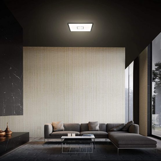 Briloner Leuchten 3390-015 LED Light, Ceiling lamp with Backlight Effect, 18W, 2,400 lumens, 4,000 Kelvin, Square, White/Black, 18 W, WhiteBlack - Image 4