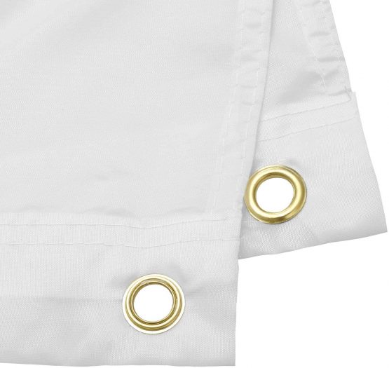 6 Pieces 3 x 5 Feet Solid Plain White Flag/Multicolor Flags Pure Color DIY Flags Silk Taffeta Stitched Blank Flags Banner with Grommets for DIY Garden Backyard Playground Decoration (White) - Image 3