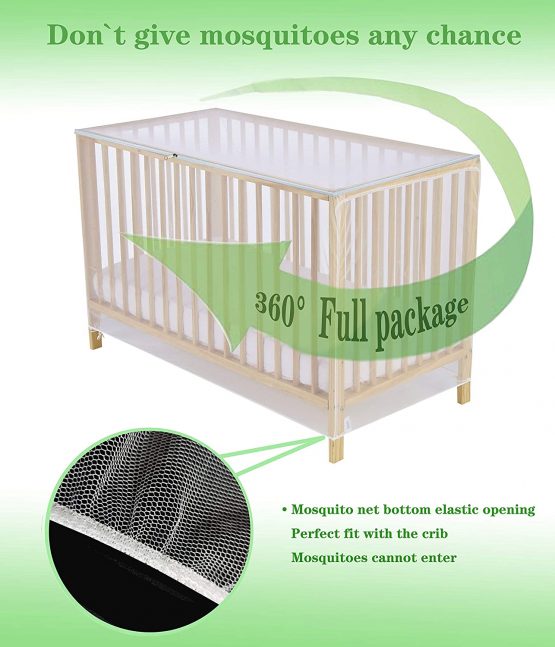 Cot Bed Insect Net, Crib Mosquito Net with Zipper Feature for Quick Easy Access to Your Baby, Universal Size for Most Cot - Image 3