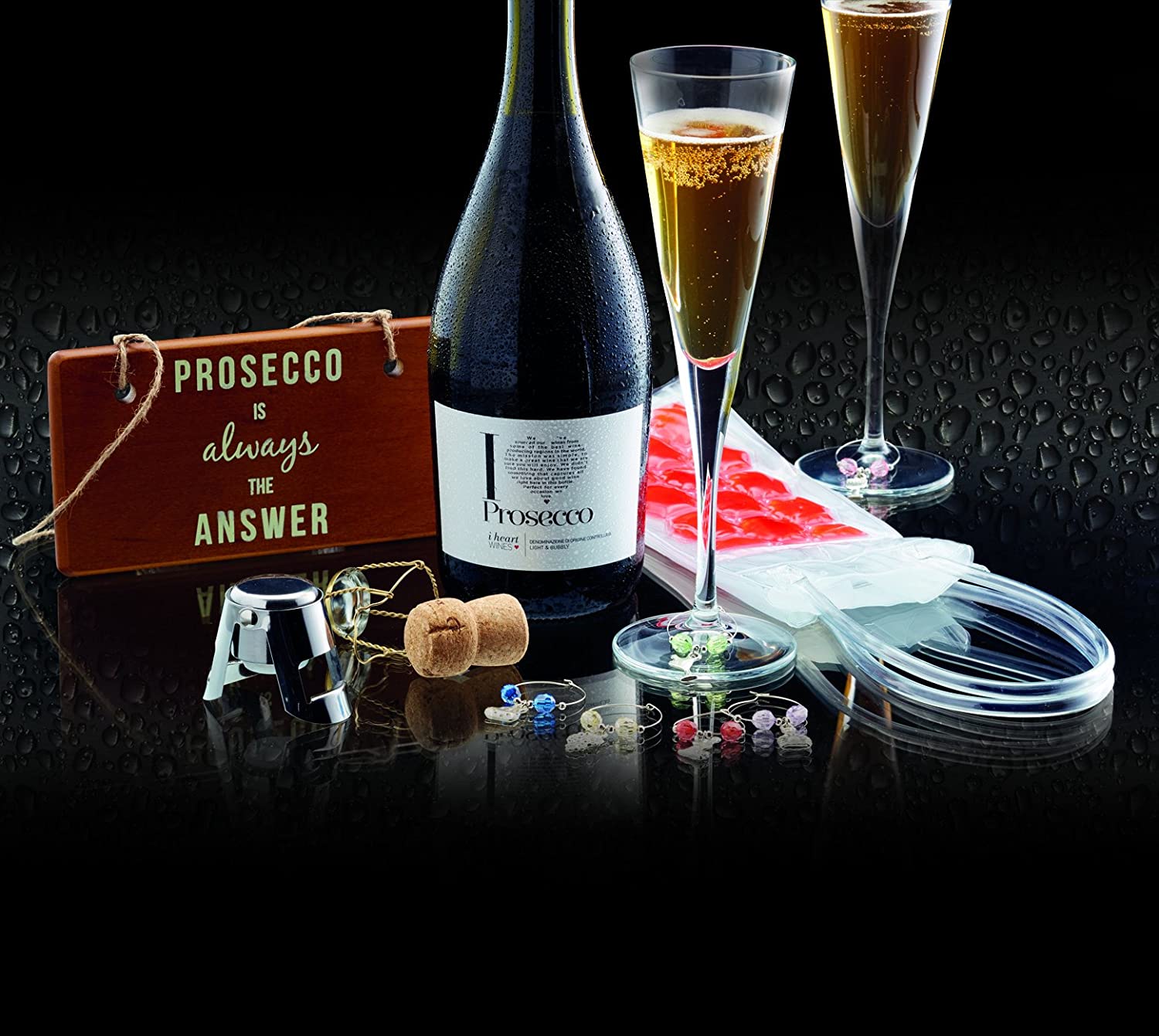 BarCraft Prosecco Gift Set (9 Pieces), Transparent - Image 3