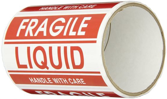TapeCase SHIPLBL-039-50"Fragile, Liquid" Label - 50 per pack (1 Pack)