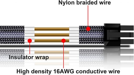 EZDIY-FAB Sleeved Cable - Cable Extension for Power Supply with Extra Sleeved 24 PIN 8PIN 6PIN 4+4 PIN with Combs-Black Grey - Image 4