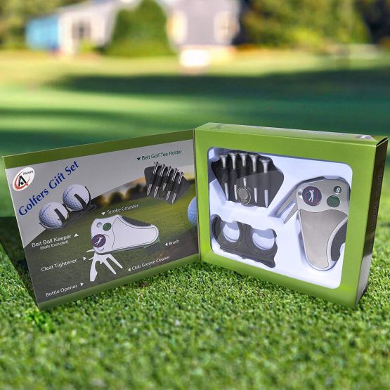GOLFER’S BEST GOLF GIFT SET: Tool - Stroke Counter, Divot Tool Repair, Brush, Ball Marker, Cleat Tightener, Club Groove Cleaner + Belt Tee Holder + Tees + Belt Ball Holder - Gift Idea For Men Women - Image 2