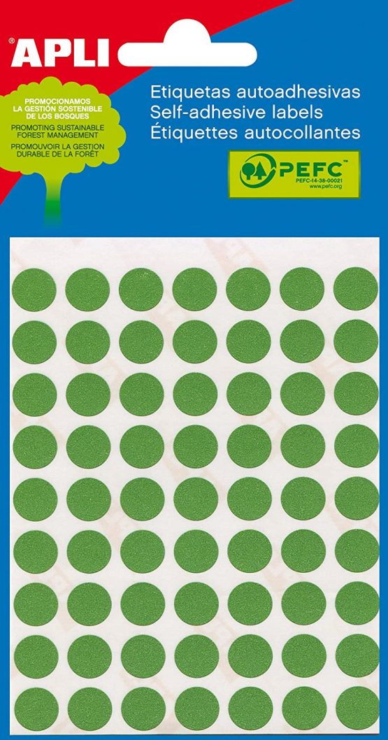 APLI 2050 Multi-Sheet Labels 5 hojas green