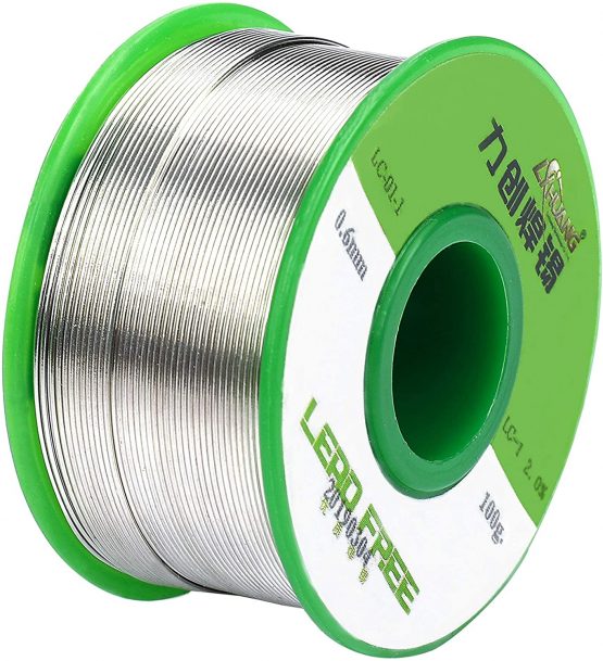 Solder Wire Lead Free Solder Sn99-0.7Cu Rosin Core Tin Wire for Welding Electrical Soldering DIY Repair Working 0.6mm 100g