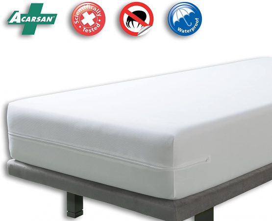 Velfont Anti-dust mite and Anti-bedbugs zipped mattress cover, waterproof and breathable | Anti-allergic encasement | Double size 135x190/200cm | 30cm Deep Skirt - Image 2