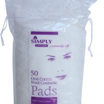 Simply Cotton Cosmetic Pads Oval, 50 Count