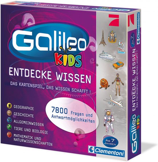 Clementoni 69159.3 Galileo Kids Quiz, question Answer 7 Years, Educational Card Game, General Knowledge and Fun for The Whole Family