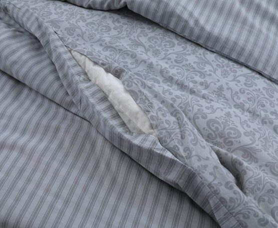 Linen Zone - 100% Cotton Reversible Balia Printed Duvet Cover Set - Carefree (Balia Silver, Double) - Image 3