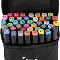 40 Colors Graphic Marker Pen Dual Tip Sketch Pen Twin Marker Double Ended Finecolour Sketch Marker Broad and Fine Point Tip with Black Bag