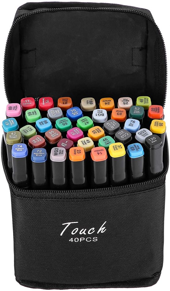 40 Colors Graphic Marker Pen Dual Tip Sketch Pen Twin Marker Double ...