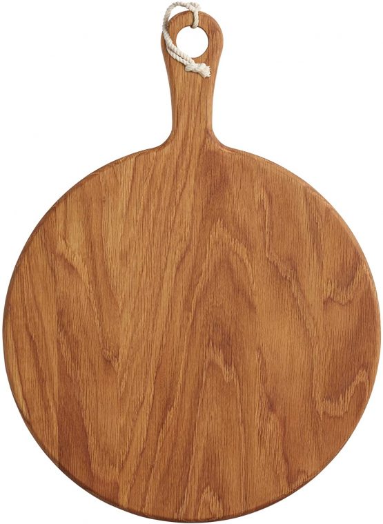 MasterClass Round Oak Wooden Serving Paddle / Antipasti Board, 30 x 40.5 cm (12" x 16")