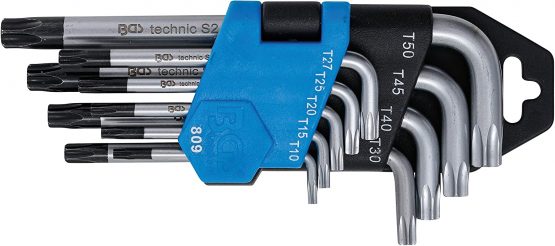 BGS 809 | L-Type Wrench Set | short | T-Star tamperproof (for Torx) T10 - T50 | 9 pcs.