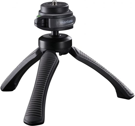 Mantona Kaleido Mini 3-Leg Table and Hand Tripod with Ball Head – 1/4 Inch Connector, Spirit Level and Hands Chlafe Deep Grey (7) - Image 2