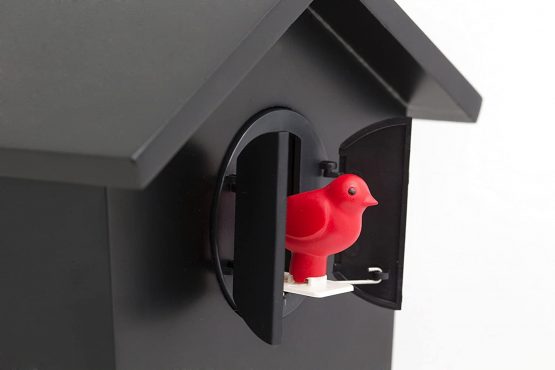 KOOKOO BirdHouse Blue, modern cuckoo clock w. 12 natural bird voices or cuckoo call - Image 3