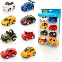 Wheelz Pull Back Cars For Kids - Set of 8 Diecast Toy Cars For 3 Year Old Boys - Boys Toys Age 3 +