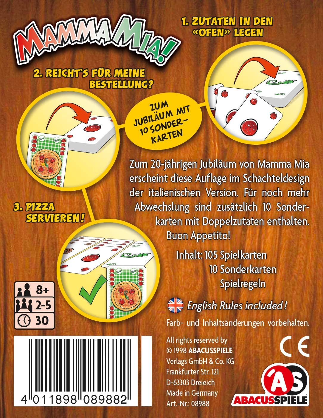 Abacus Spiele ABA08988 Mamma Mia Card Game, Silver, 123 x 96 x 20 mm - Image 2