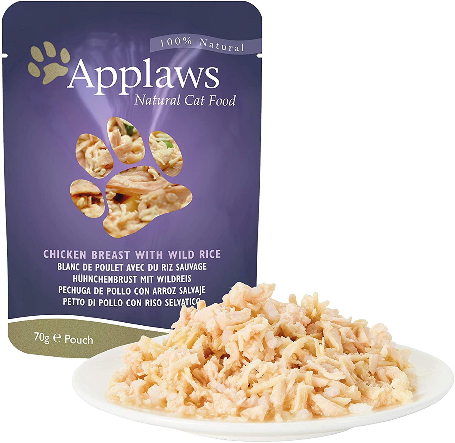 Applaws 100% Natural Wet Cat Food Pouch, Chicken with Wild Rice in Broth 70 g Pouches (Pack of 12), May Vary, 70 g (Pack of 12) - Image 3
