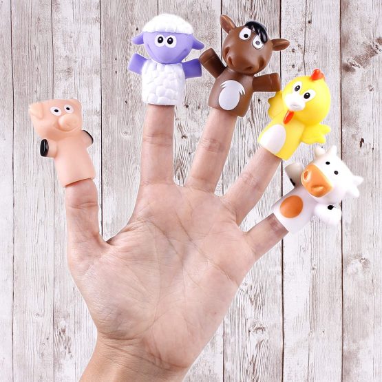 Finger Puppets for children and babies | 5 Fruits and Vegetables | BPA-free PVC Puppets | Bath Toys | Hand Puppets | Stories - Image 2