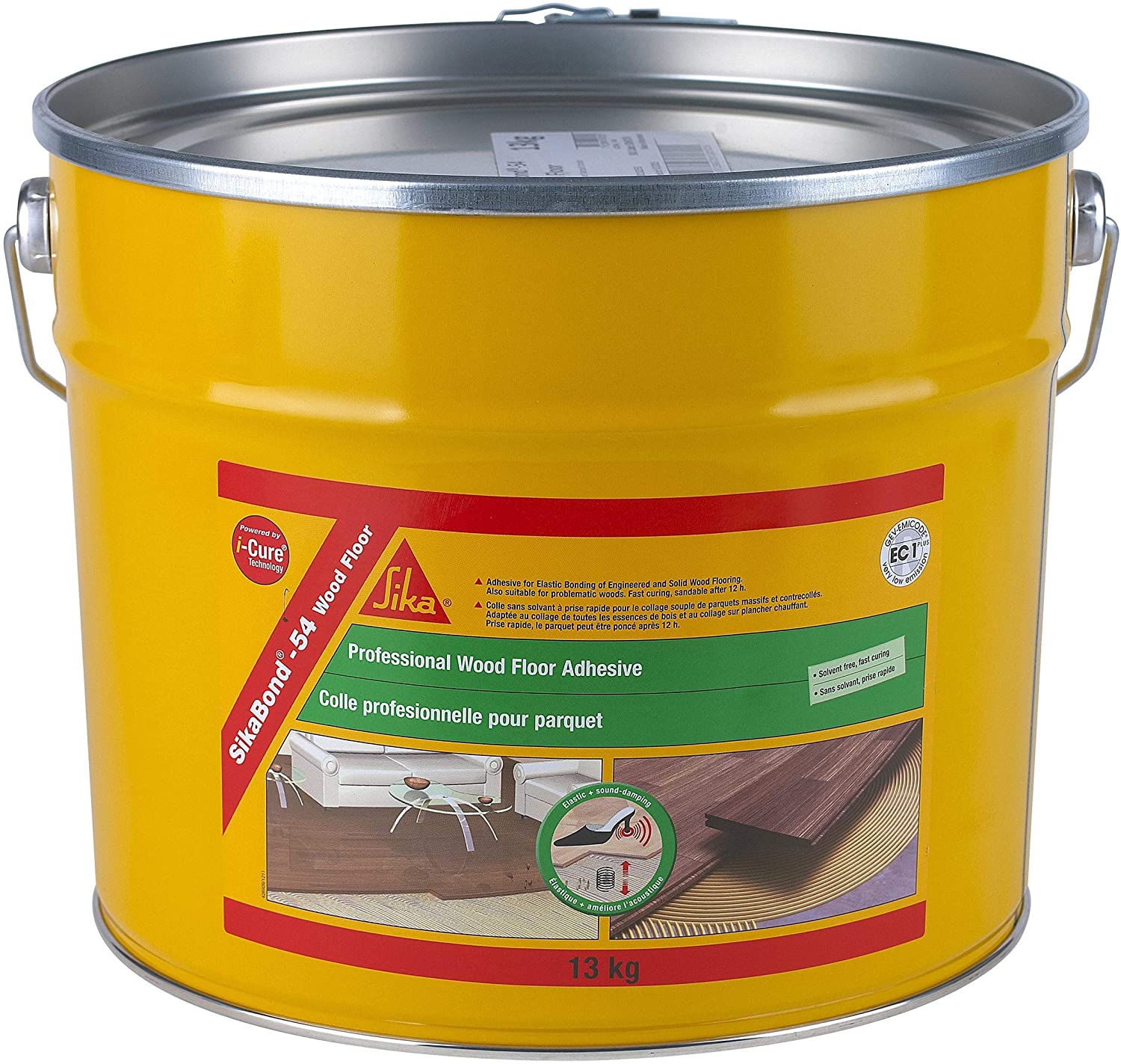 Sika - SikaBond 54 Professional - Parquet Wood Floor Adhesive - Fast Curing - Solvent Free - Interior Use Only - Beige - 13kg