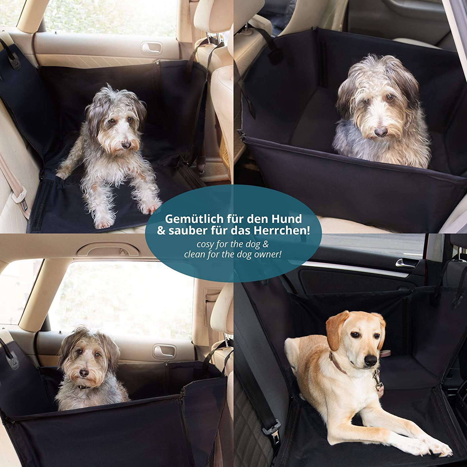 Smartpeas Dog Car Seat, 60x53x35 cm, Quilted Surface & Anti-Slip Coating, Secure Fiberglass Rods - Image 4