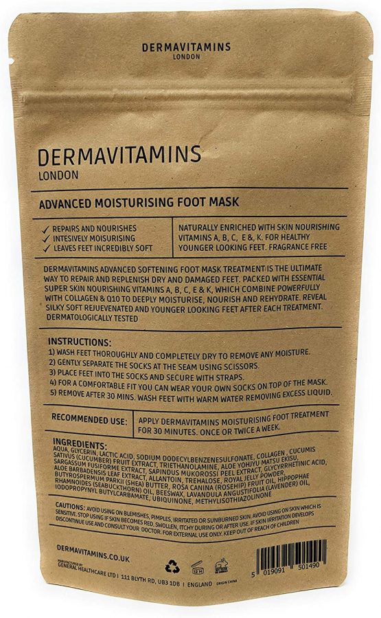 Dermavitamins Advanced Foot Mask Bag - Repairs Dry Feet (Moisturising) - Image 2