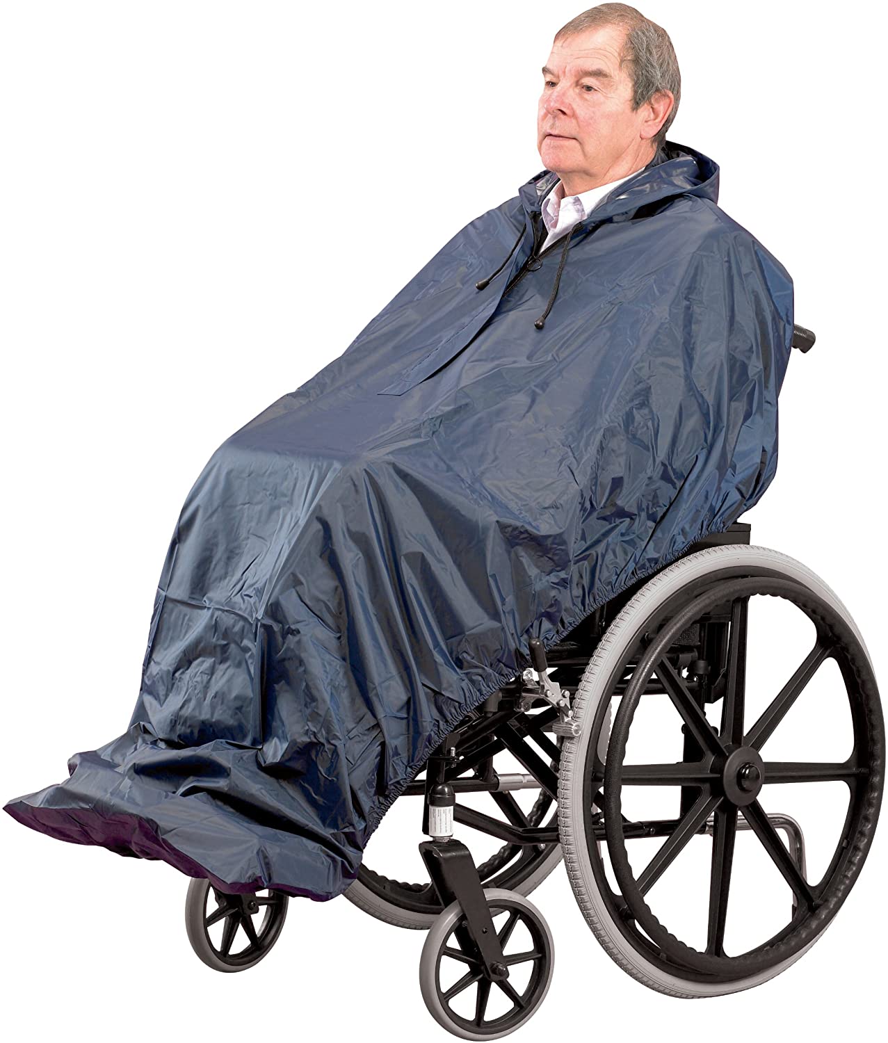 Homecraft Wheelchair Mac, For Men/Women, 100% Waterproof Poncho with Hood, Wheelchair Accessories, Plastic Rain Protection