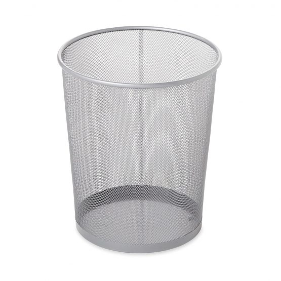 Rubbermaid Commercial Products FGWMB20SLV, 5gal Round Mesh Wastebasket - Silver