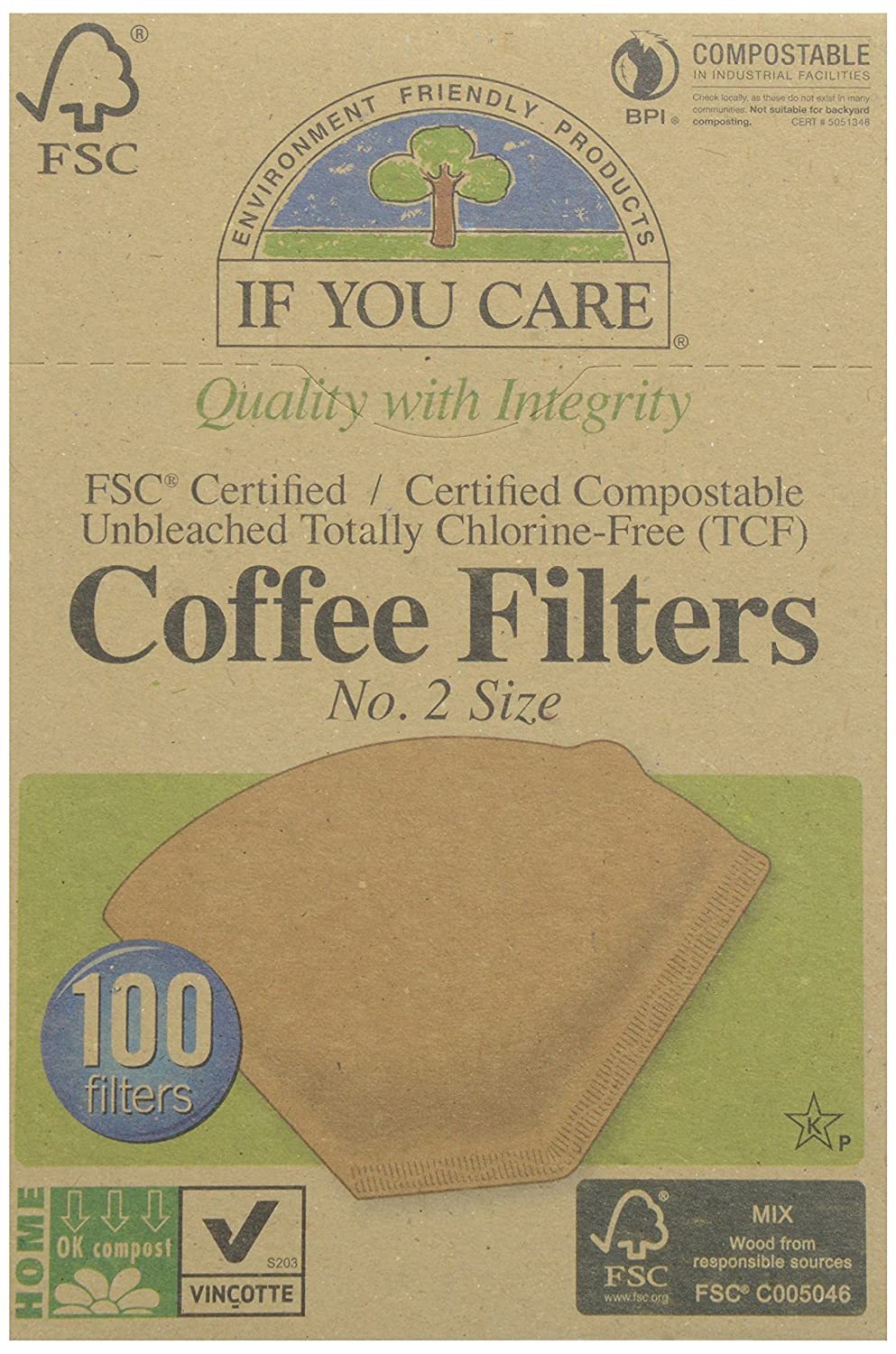 IF YOU CARE Coffee Filters No 2 100filt (PACK OF 1), No Color, 100 Count (Pack of 1)