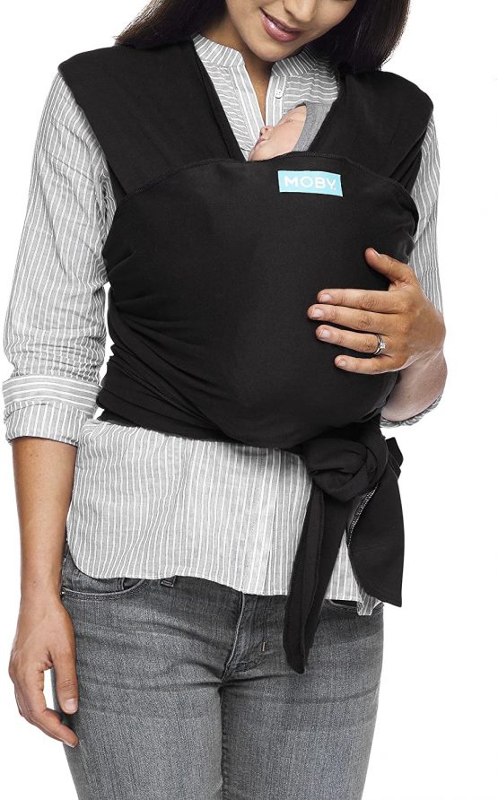 MOBY Classic Baby Wrap Carrier for Newborn to Toddler up to 33lbs, Baby Sling from Birth, One Size Fits All, Breathable Stretchy made from 100% Cotton, Unisex