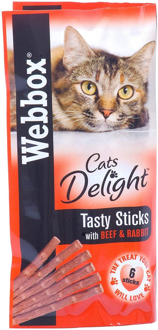 Webbox Delight Cat Sticks Beef and Rabbit, 30 g, Pack of 12