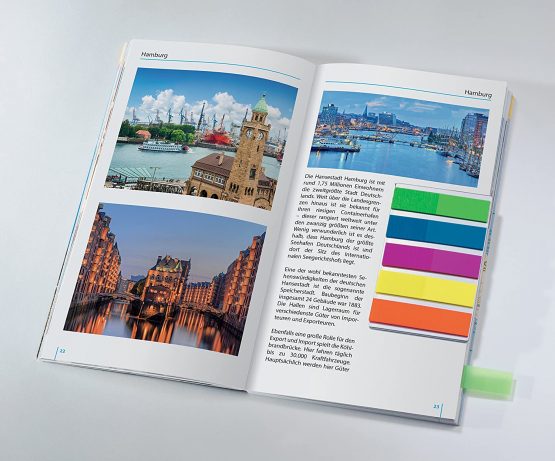 SIGEL HN610 PageMarkers "Mini" with clip, 5 x 25 sheets, green/blue/pink/yellow/orange - Image 2