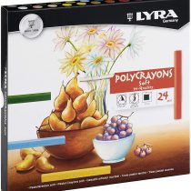 LYRA Poly Crayons Soft Pastel Crayons, Set of 24, Assorted Colors (5651240)