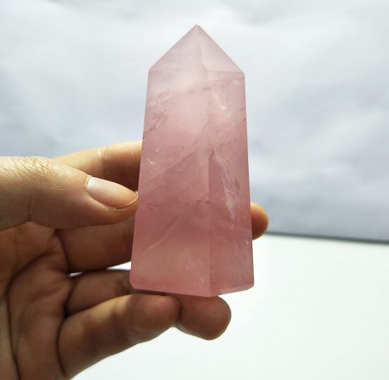 Healing Crystal Wands Point Faceted Prism Bars for Reiki Chakra Meditation Therapy Deco (Rose Quartz) - Image 3