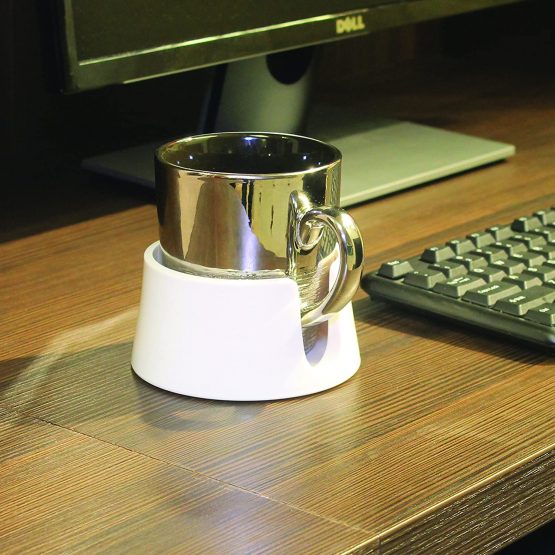 TableCoaster – The Ultimate Anti-Spill Cup Holder Drink Coaster for Your Table or Desk (Glacier White) - Image 4