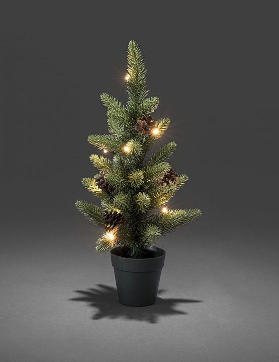 Konstsmide Outdoor Battery Operated Decoration Christmas Tree with 6 or 9 Hours Timer, 10 LEDs of 45 cm Tall - Warm White 3780-100 - Image 2