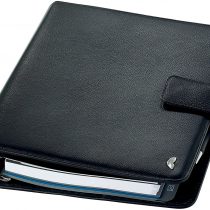 Chronoplan 50101 Organiser Nappa Leather Organiser A5 with Holder and Ring Binder – Black