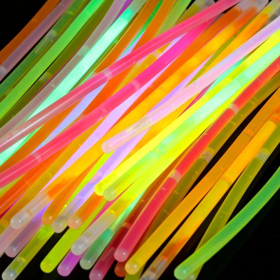 Generic V_GS-Mix 8" Inch Sticks Packs Bracelets Necklaces Neon Light Fluorescent 50 Pieces Glow-in-The-Dark Fun Party Accessory, Multi Colour - Image 2