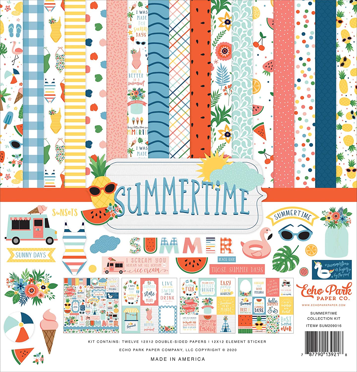 ECHO PARK PAPER COMPANY Summertime COLLECTIO 12X12 KIT, One Size